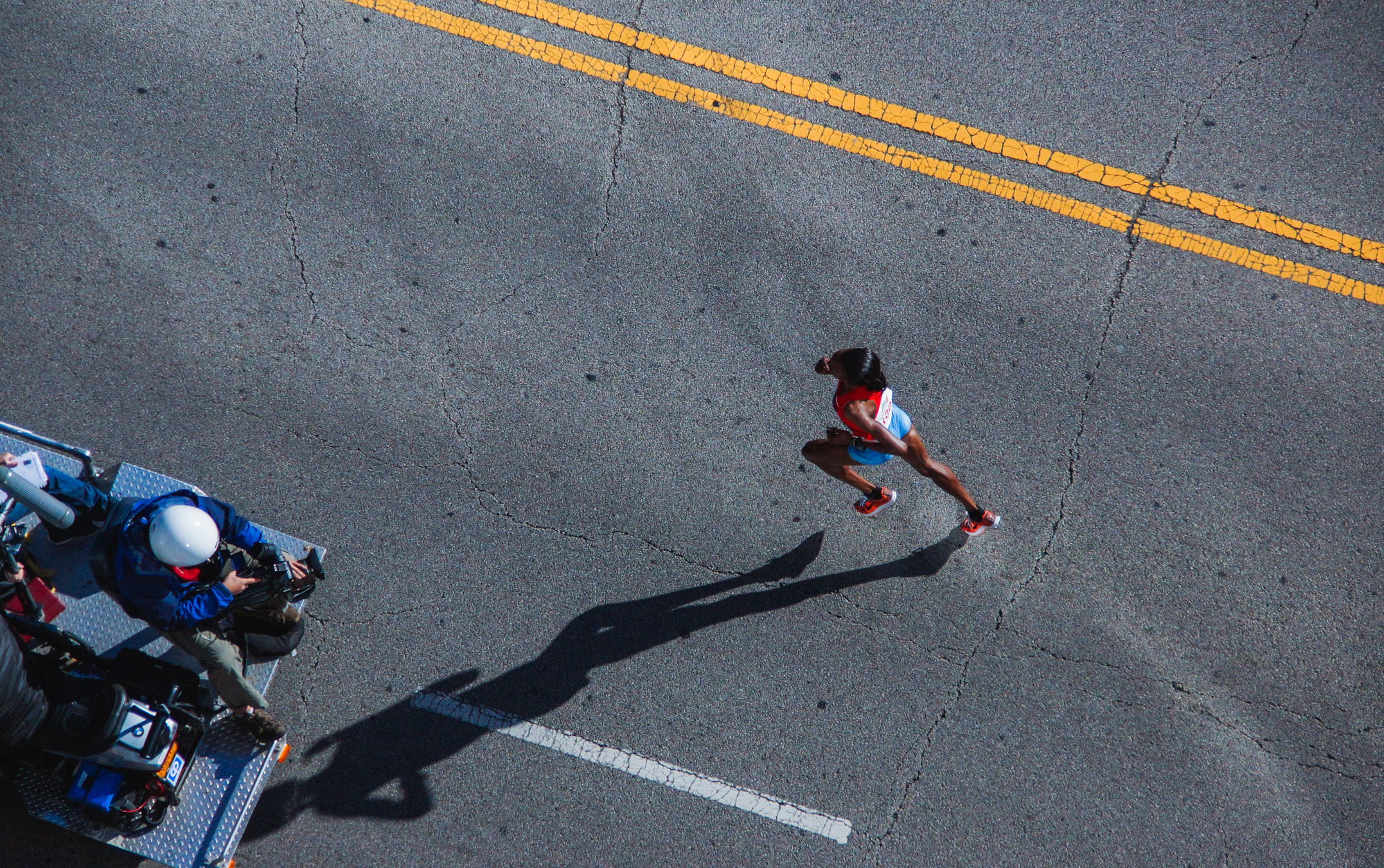 Athlete Running in Marathon Race